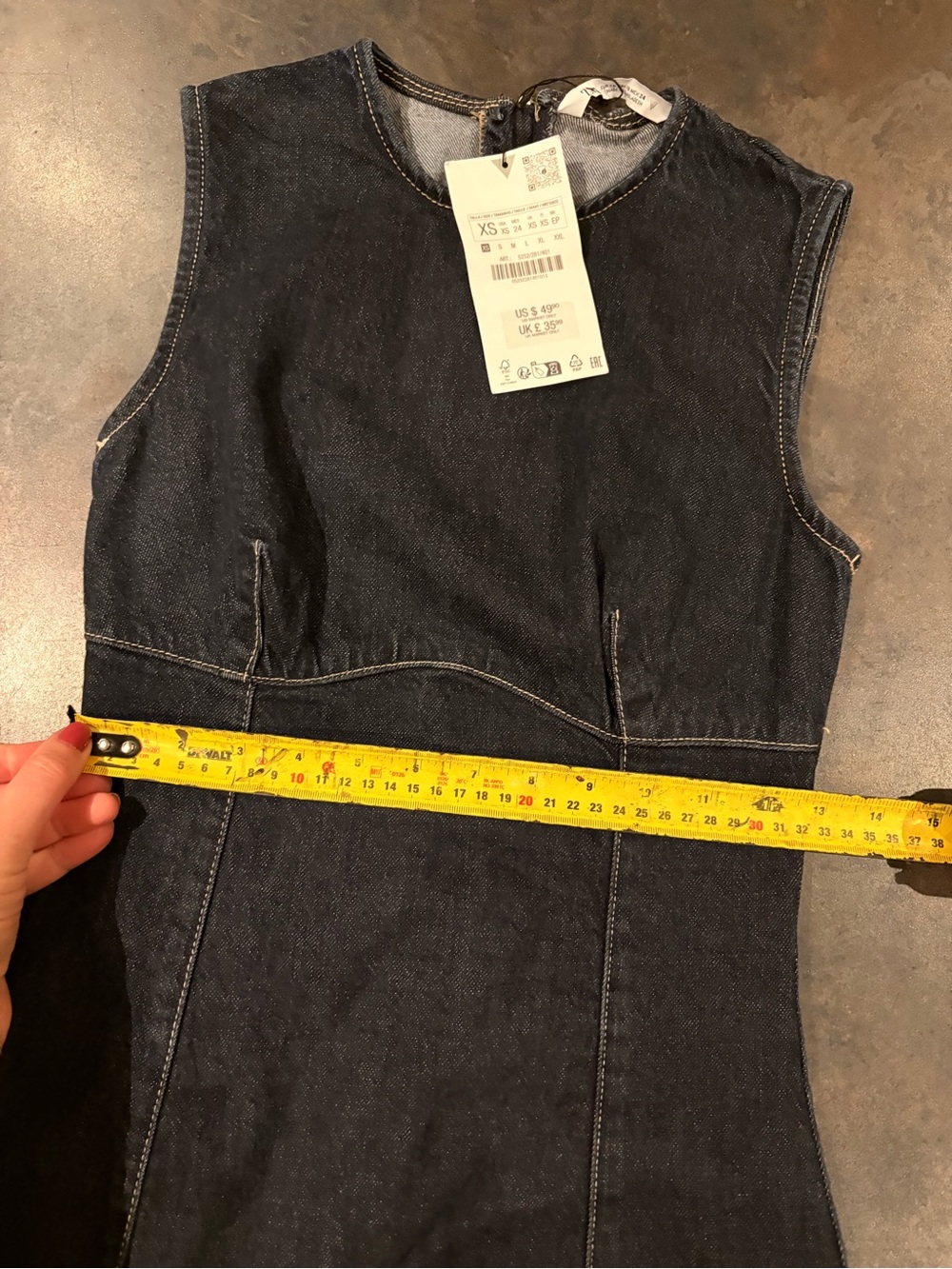 Zara Classic Sleeveless Midi Dress in Dark Denim XS - Picture 2 of 6